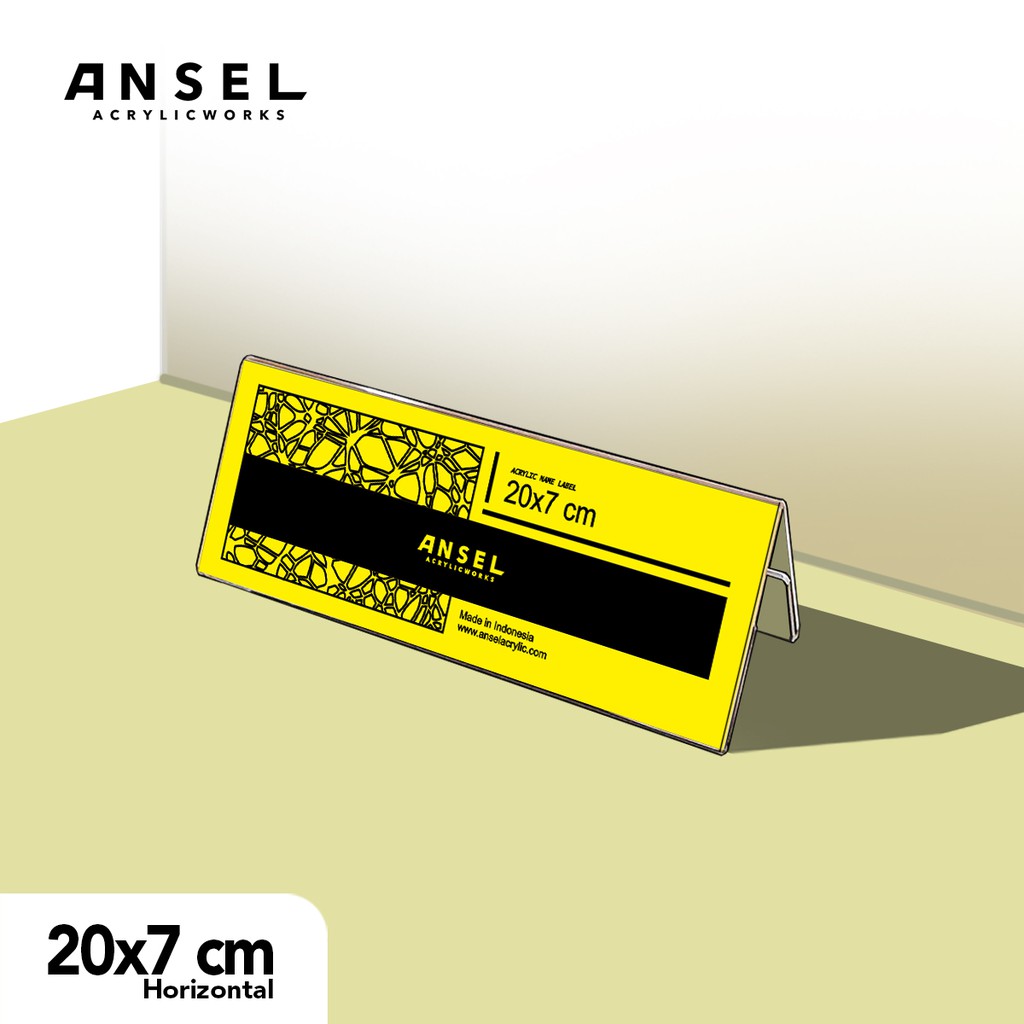 

ANSEL Acrylic Name Label / Tipe Tenda / Display Stand Harga Akrilik 20x7 cm