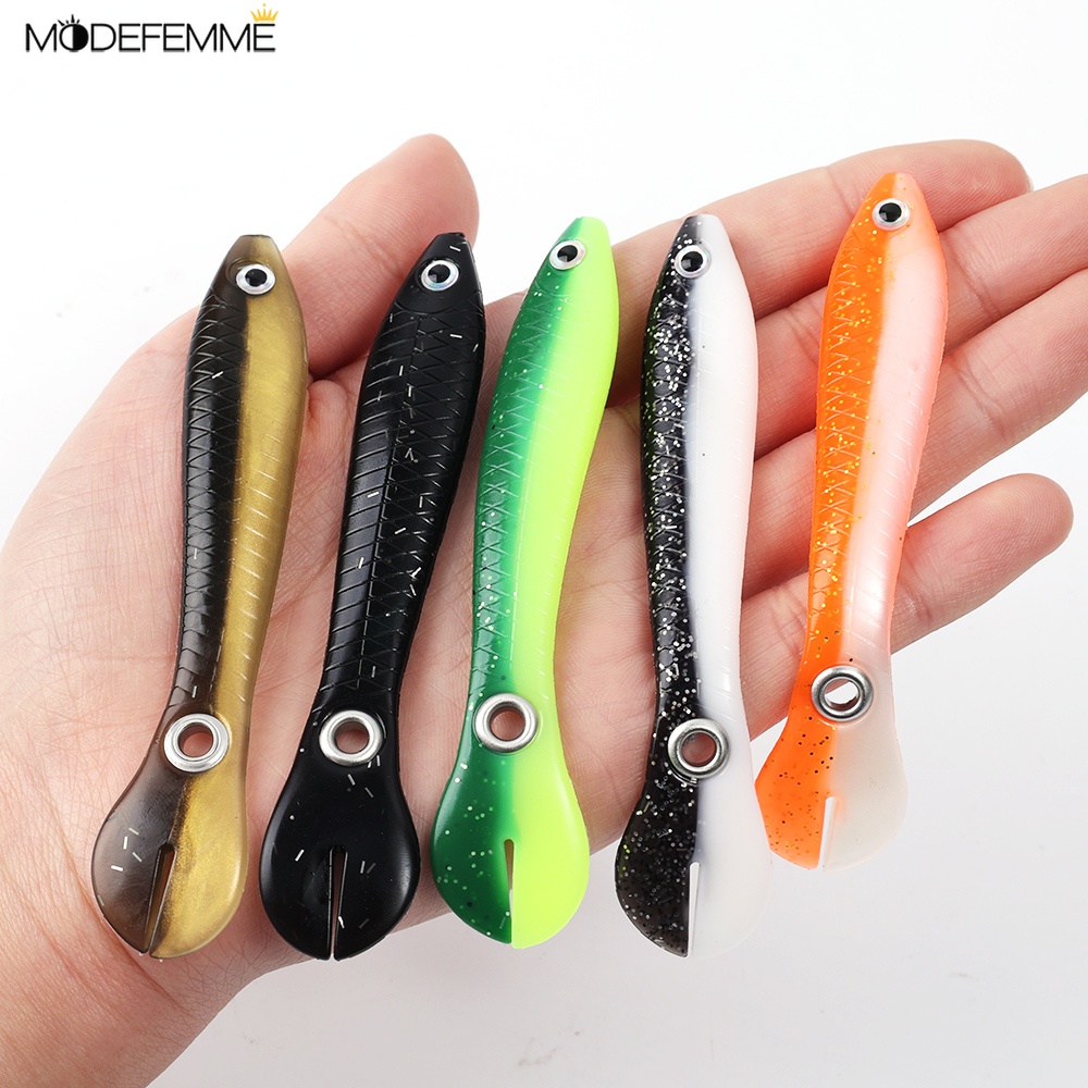 Umpan Pancing Softlure Bentuk Ikan Imitasi 9.5CM Bahan PVC Dengan Kail Untuk Outdoor / Camping