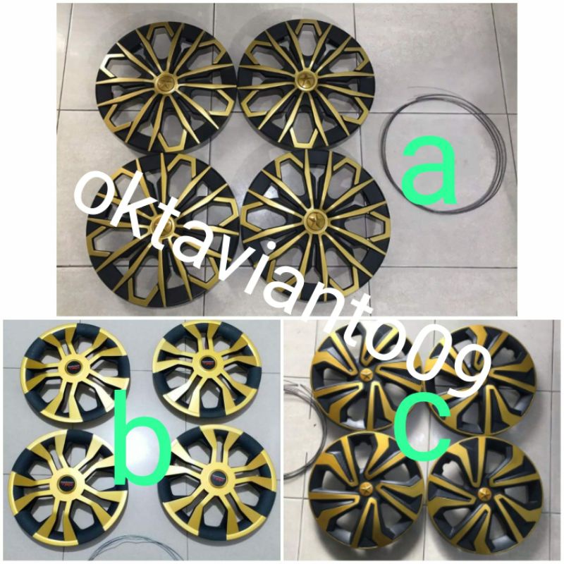 Dop velg cover tutup whelldop list Gold ring 13 & 14 mobil universal Agya Ayla Kijang Carry Avanza X