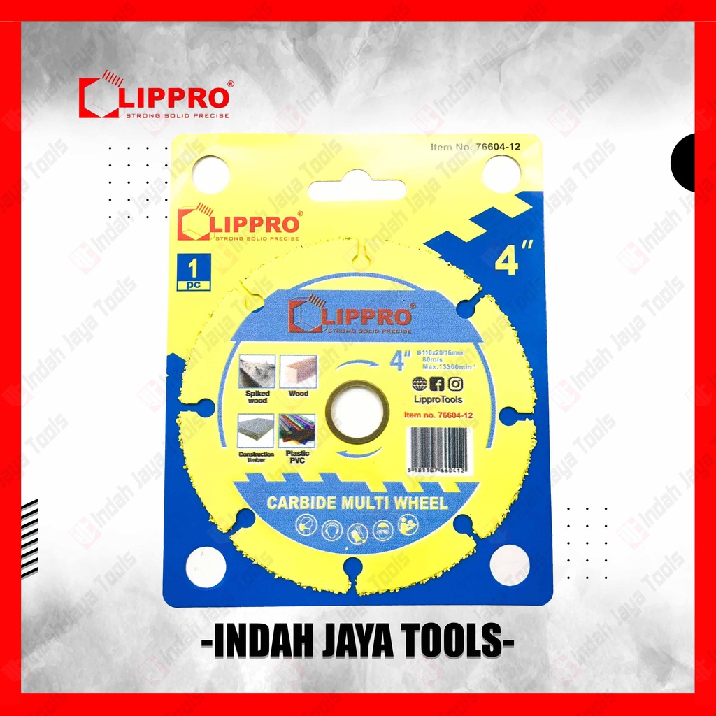 LIPPRO Carbide Multi Wheel 4 Inch - Circular Saw Cutter Mata Potong Kayu Pipa Plastik PVC Besi Beton