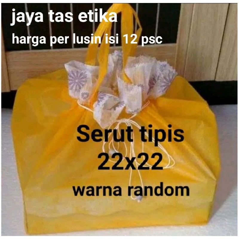 tas hajatan serut tipis 22 per harga per lusin isi 12 psc