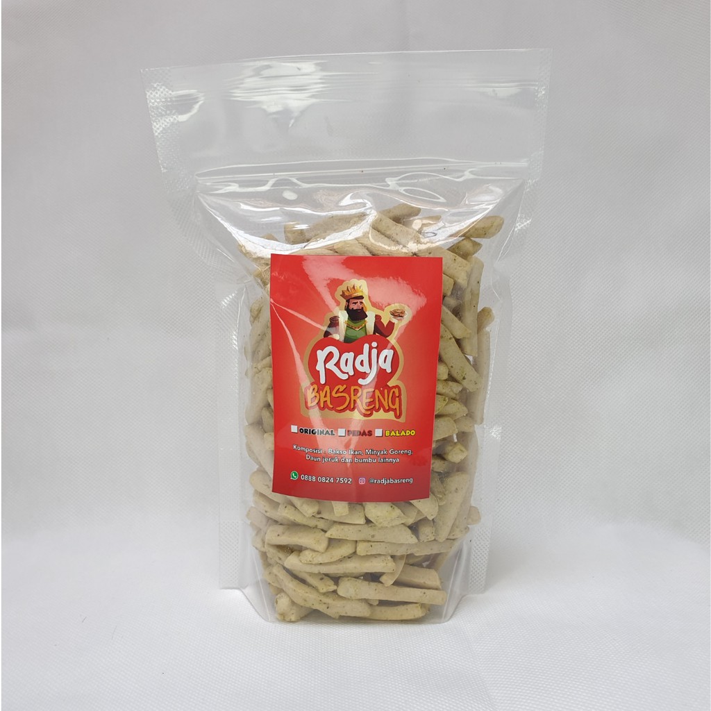 Radja Basreng Stik Baso Goreng 250 Gram Pedas Original Asin Dengan Daun Jeruk-3