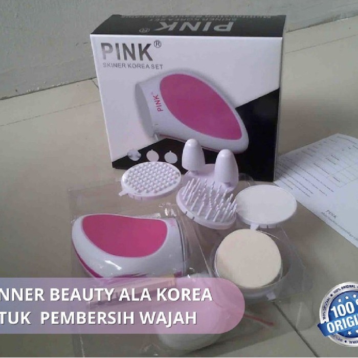 GARANSI 1 BLN Pink skinner beauty set /pembersih wajah elektrik auto