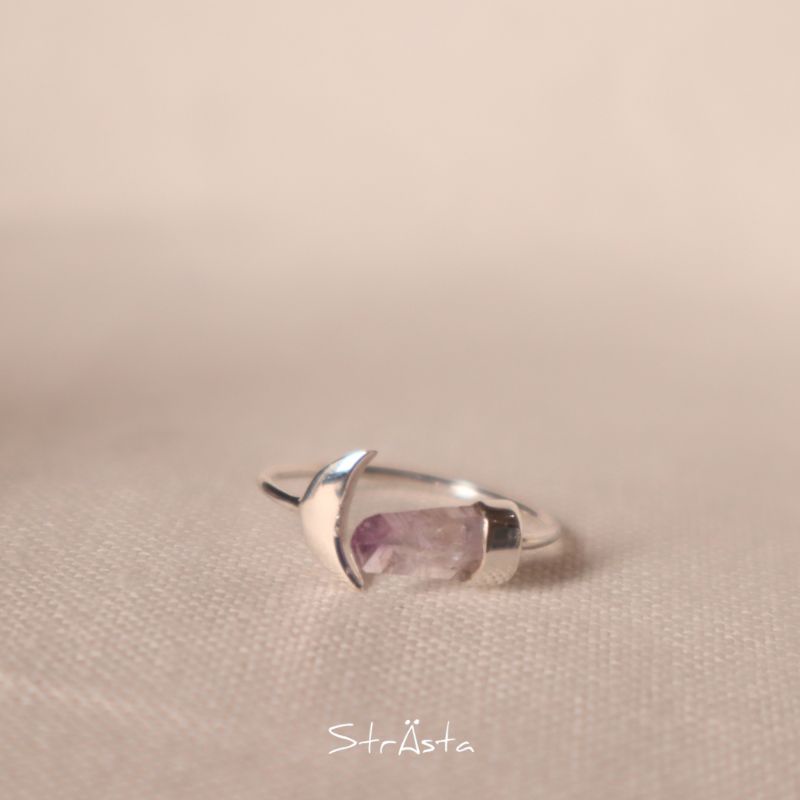 Celestia Amethyst Ring - 925 silver - Cincin Perak Boho