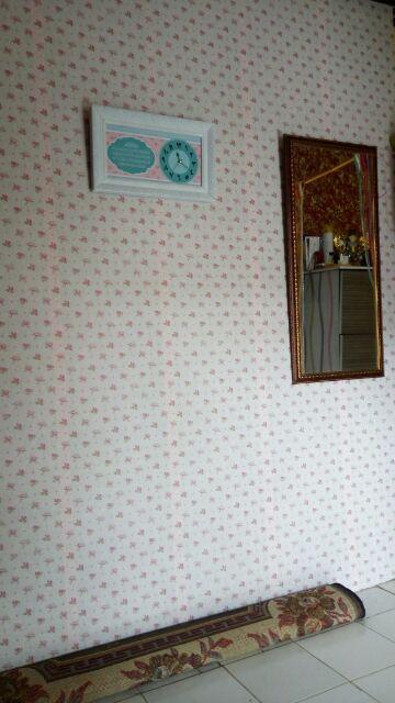 Hiasan Jam Dinding Kaligrafi Ayat Kursi Pink Tosca Frame Ukir Uk 20x40