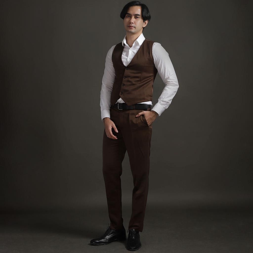 GOLDY - Celana Formal Pria - Peaky Series Coklat