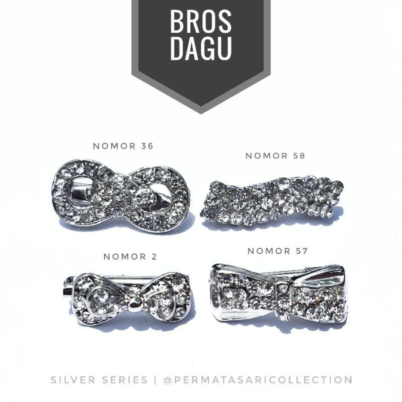 Bros Dagu Korea Kecil Aksesoris Jilbab Hijab Kerudung Wanita Muslim Muslimah Silver Small Brooch Pin Peniti Motif Bunga Pita Mutiara 2