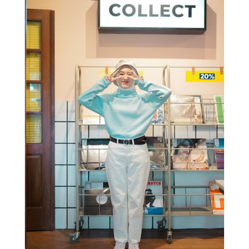 Turtle neck RIB / Turtle neck PREMIUM TEBAL kerah TINGGI/ turtleneck full catton polos terlaris ribb
