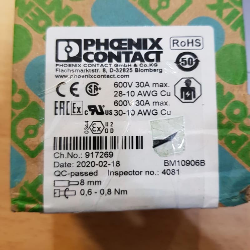 UK5N ORIGINAL PHOENIX CONTACT TERMINAL BLOCK UK 5N UK-5N UK 5 N