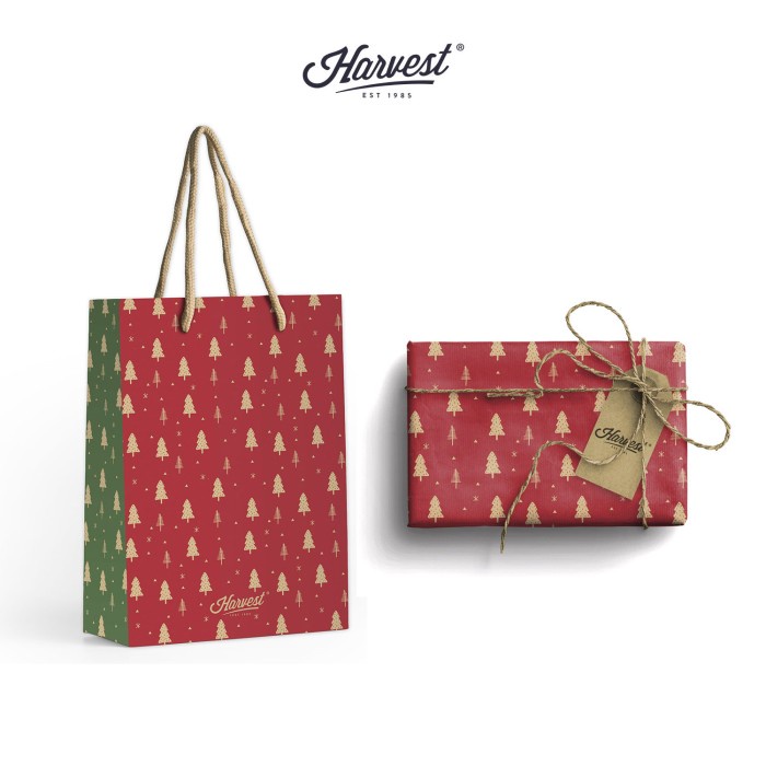 

Paket Paper Bag & Kertas Kado Natal Harvest Wrap Kit - Red Tree