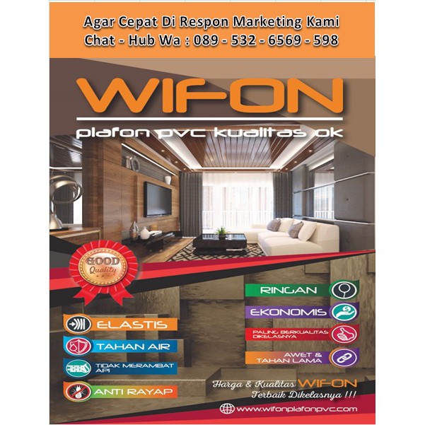 Harga Distributor Plafon PVC Wifon + Terima Pemasangan Plafon PVC