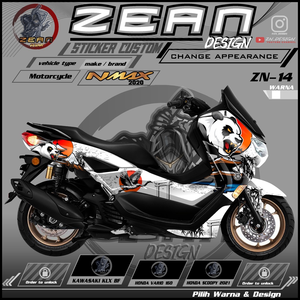 Decal Sticker Dekal Stiker Motor Nmax 155 New Fullbody Tahun 2020 2021 2022 Motif Racing Terbaru Ter