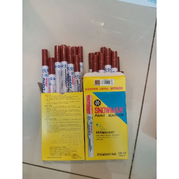 

spidol permanent paint marker snowman brown (isi 12)