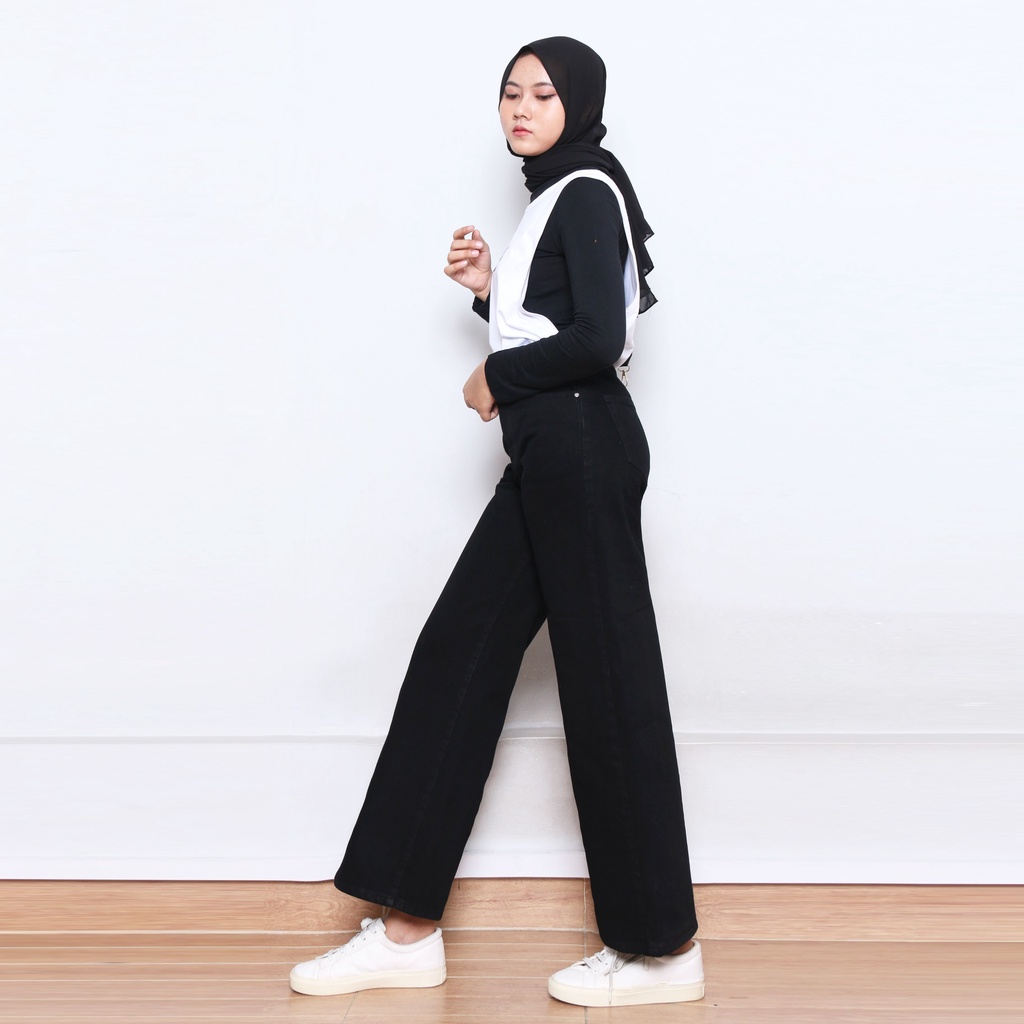 BCK-Celana highwaist kulot jeans wanita loose Marcela-1