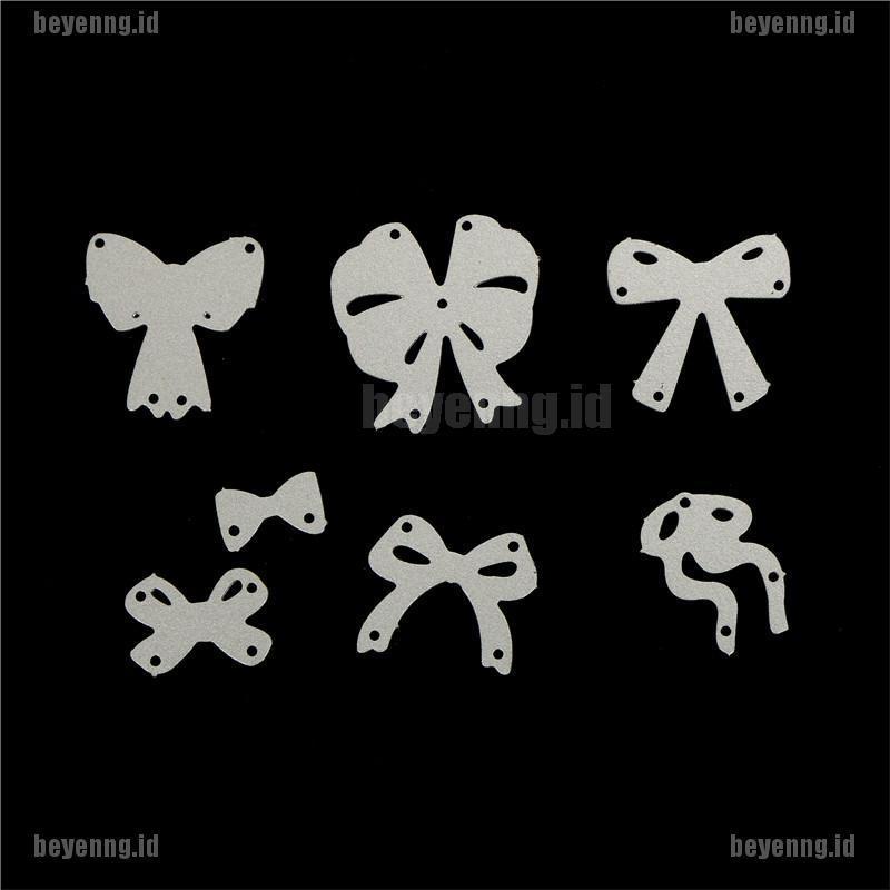 Bey 7pcs Cetakan Stensil Cutting Dies Motif Pita Bahan Metal Untuk Scrapbook / Craft Diy