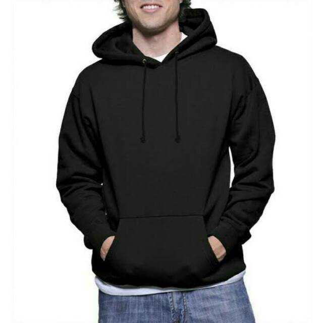 Hoodie polos hitam/jaket polos hitam/sweater polos/jumper hoodie hitam