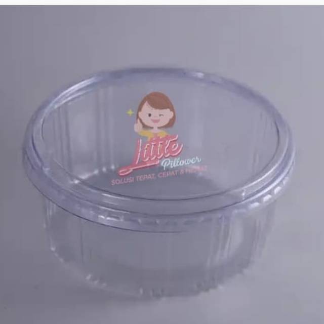 (ISI 50PCS - MK LID DATAR) Mika Bento Mini Bening Lid Datar/Mika Puding/Mangkok Cup Plastik