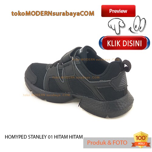 HOMYPED STANLEY 01 HITAM HITAM Sepatu Berhadiah Mainan Cakra