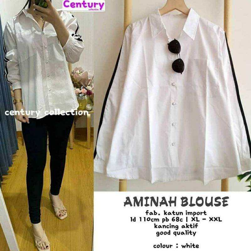 Aminah Blouse, BLOUSE WANITA CANTIK FIT XXL LD 110 BAHAN KATUN IMPORT TERMURAH KEKINIAN OOTD MODIS