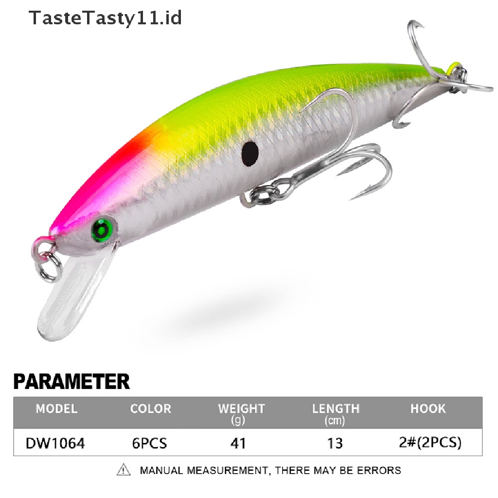 【TasteTasty】 Minnow Fishing lure 41g 13cm Big Trolling Bass Bait 3X BKB Hook Sinking Swimbait .