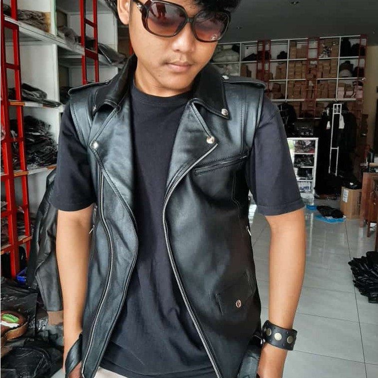 Rompi Kulit Pria Ramones Changcuters Bikers Rider Motor Touring