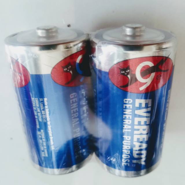 2 Pcs Baterai batere Eveready Size D ( paling besar) for Water Heater, Senter DLL