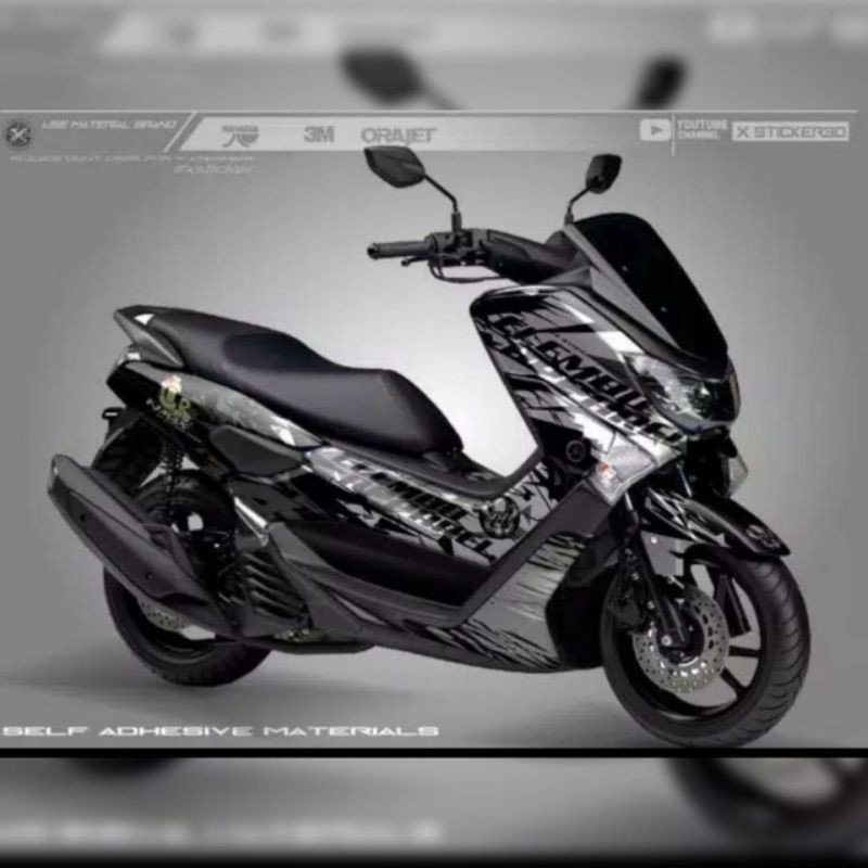Stiker Decal nmax Fullbody abu hitam