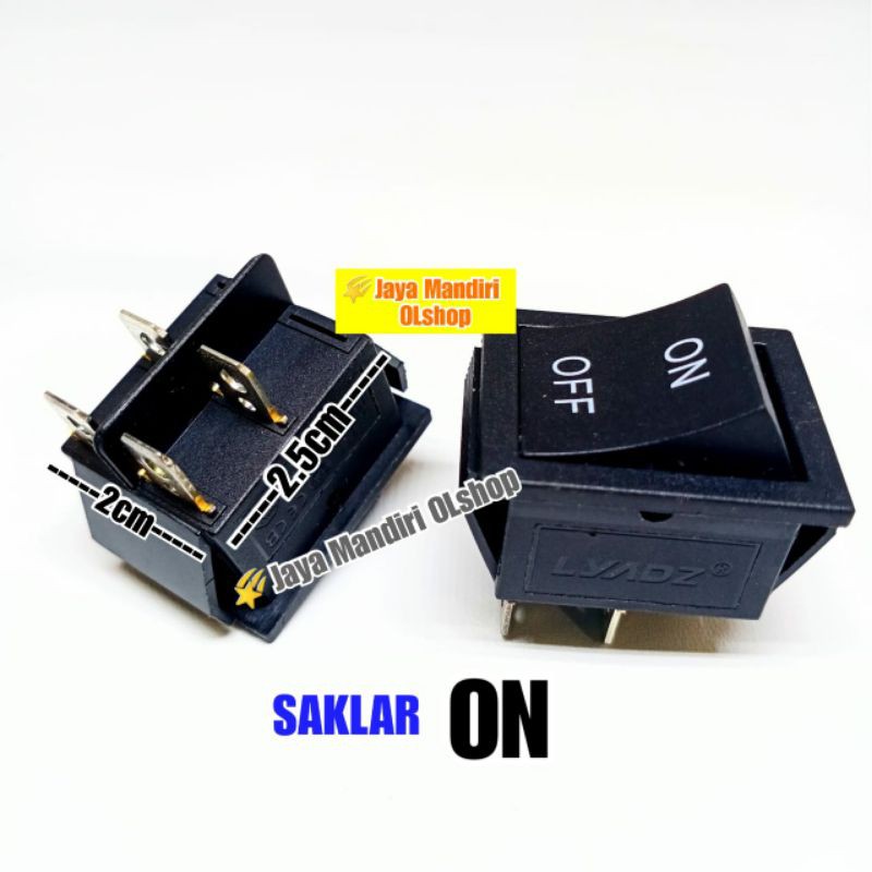 SAKLAR SWITCH BESAR ON 4 PIN HITAM - SAKLAR KOTAK BESAR ON 4 KAKI