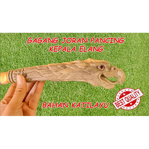 Gagang Joran Pancing Ukir Kepala Elang Bahan Pohon Katilayu