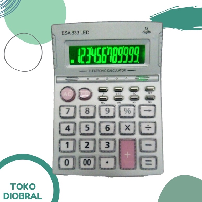 

Kalkulator Digital Layar LED Hijau 12 Digits Electronic Calculator