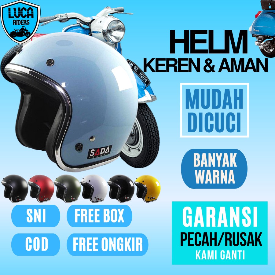 Helm Scoopy Classic Cewek Klasik Bogo Cargloss Wanita Vint Half Face Racing Touring Scopy Vintage
