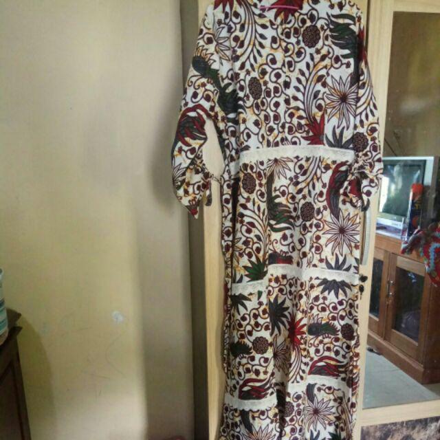 Batik Adem-gamis Jumbo Syari Busui Unggul Jaya Ori Kode 030