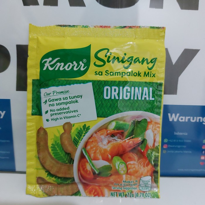 

Knorr Sinigang sa Sampalok Mix Original Gabi Bumbu Penyedap Penambah Rasa Original Filipina Per Sachet 22g