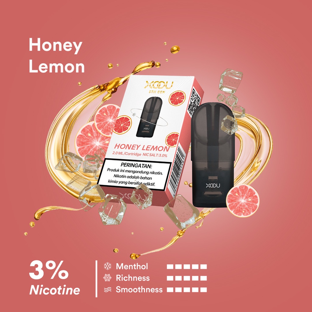 [PNCSID] [RELX COMPATIBLE] XOOU Mint Flavour Pods / Cartridge - Honey Lemon