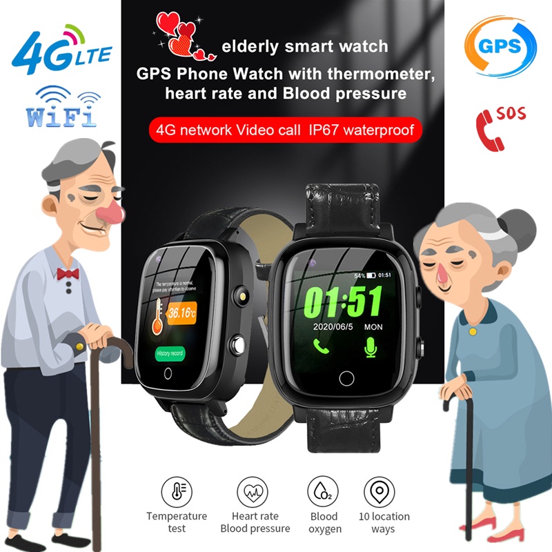 S5P 4G Elderly smart watch Smartwatch Heart Rate GPS WIFI Positioning Track Watch Voice Chat SOS Vid