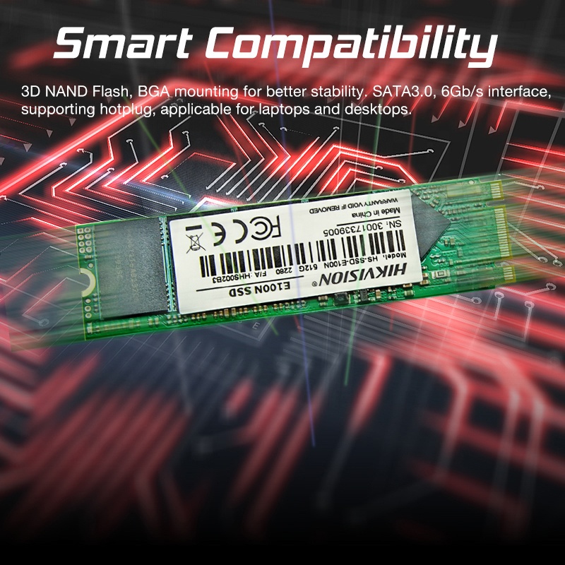 HIKVISION SSD M2 SATA E100N ( 128GB / 256GB / 512GB / 1TB ) - M.2 2280