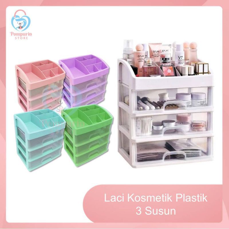 NEW SAKURA rak 3 susun,laci,rak kosmetik,laci 3 susun,laci kosmetik