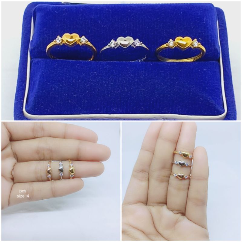 CINCIN CORR ANAK MOTIF BUNGA, LOVE MP / CINCIN PERAK ASLI SILVER 925 LAPIS EMAS / CINCIN FASHION ANAK