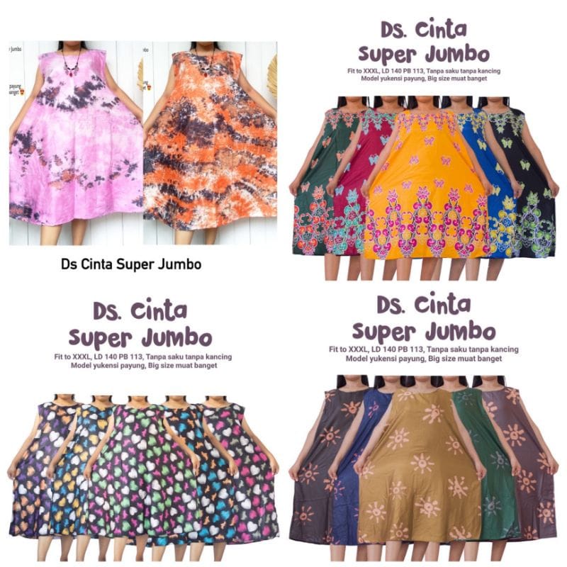 OKESTORE_PKU - COD / Daster Cinta / LD 140 CM / Super Jumbo / Dingin / Big Size / Bahan Rayon / Mura