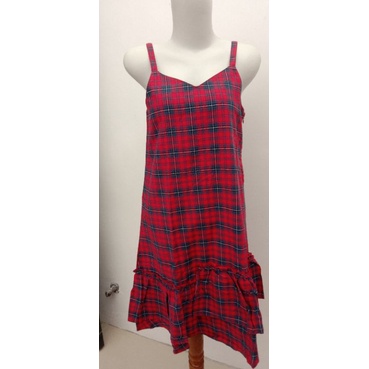 Overall Dress katun motif kotak