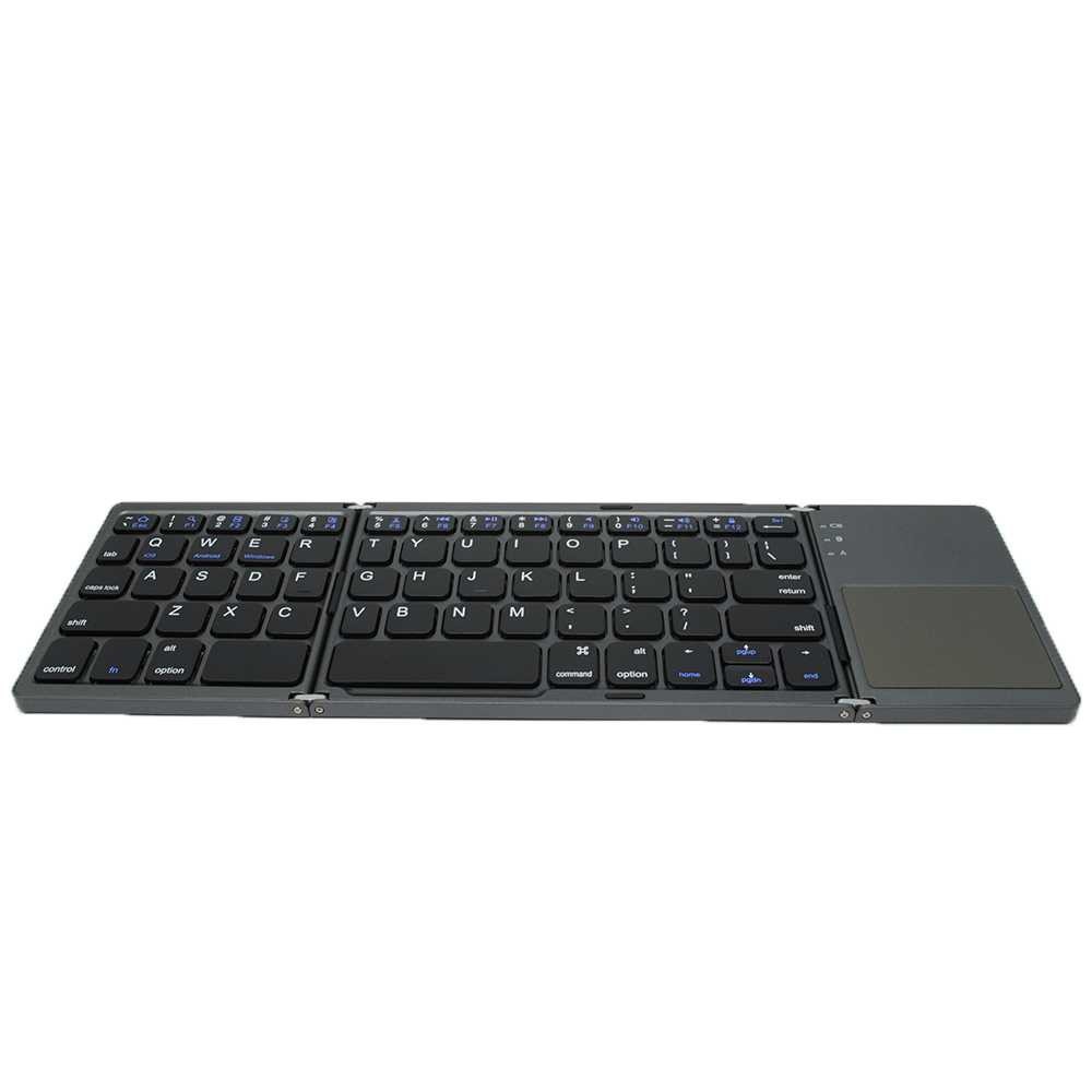 Keyboard Bluetooth Magnetic Lipat Tiga Dengan Touchpad