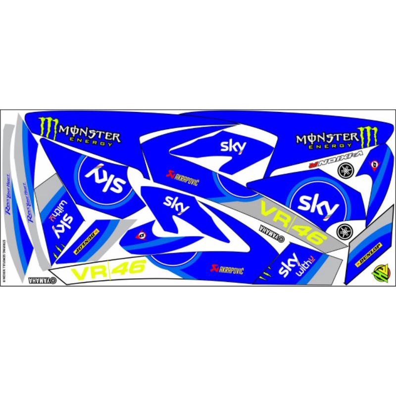 Stiker Striping Yamaha Vixon Motif VR46