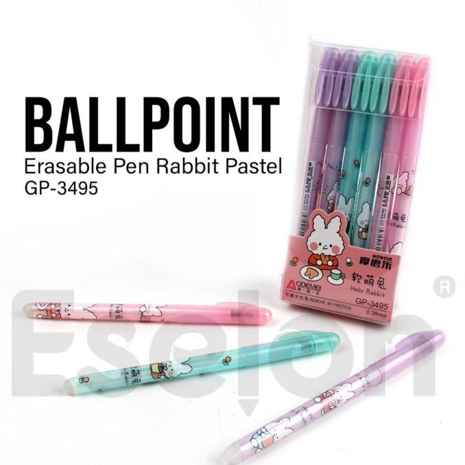 

((((()paling dicari] 12pcs Pulpen HAPUS 3495 Pastel Rabbit / 1pack Erasable Pen