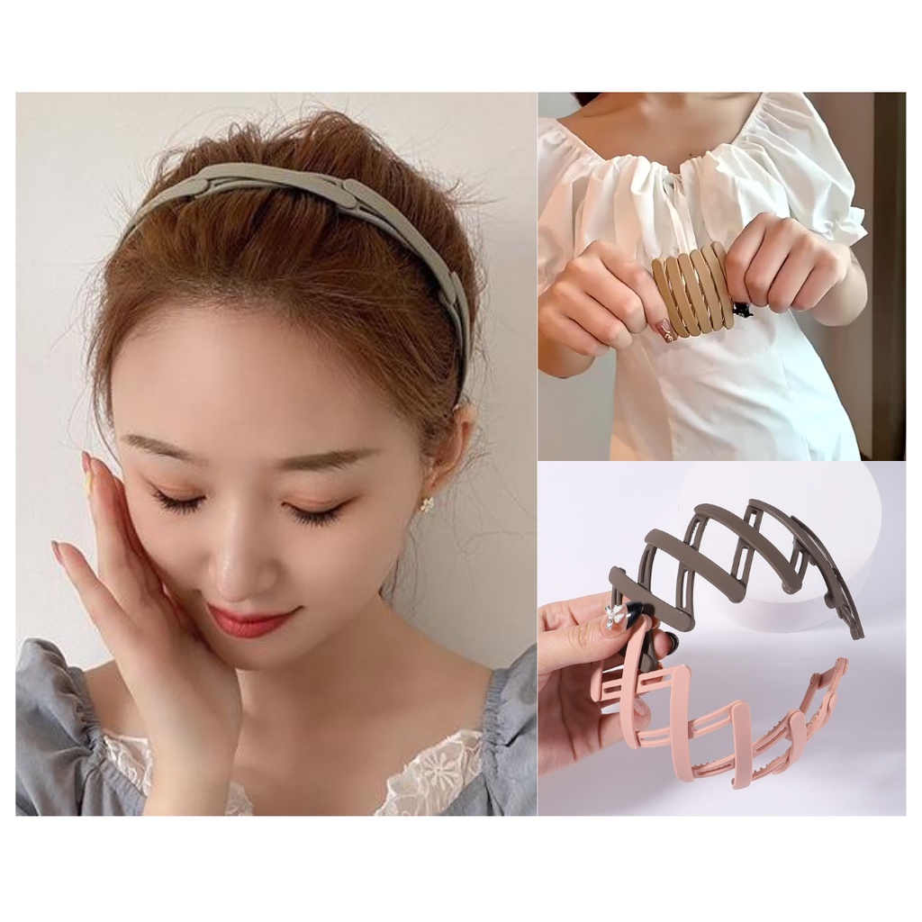 [BISA PILIH WARNA] Bando Lipat Fashion Korean / Bandana Magic Folded Elastis Polos Style Premium Perempuan ZR Vedia