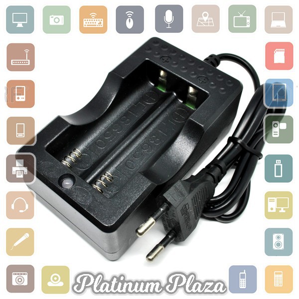 Cell Charger 18650 (Dual Battery Slot) - A-CC-02 - Black`5YS04W-