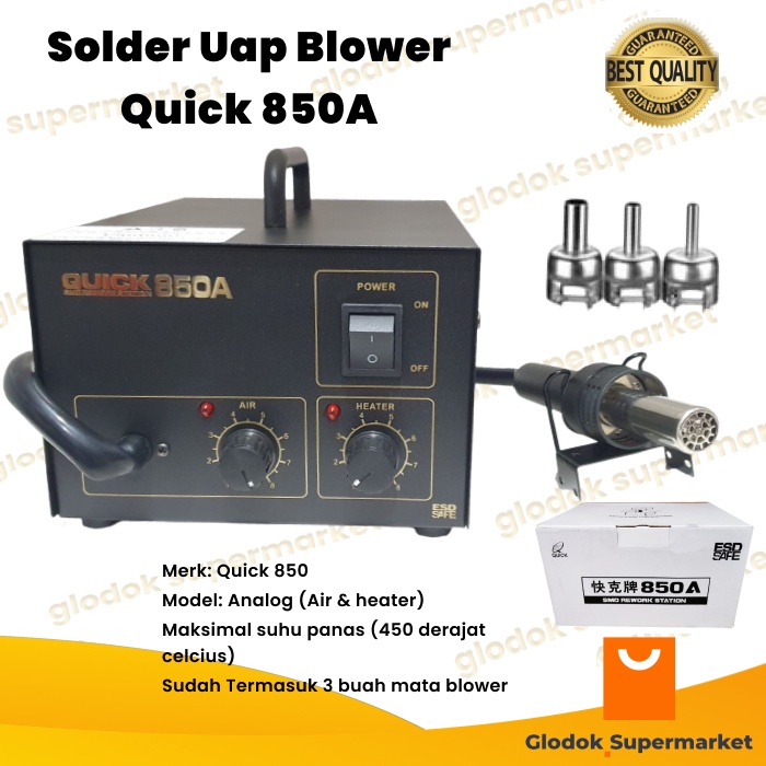 Solder Uap Blower SMD Hot Air Analog Quick 850A