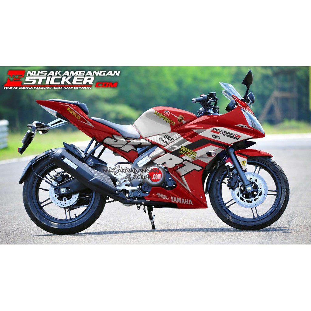 Decal Stiker Motor Yamaha R15 V2 Full Body Sport Merah Putih Racing Team Sticker Custom Variasi Moti