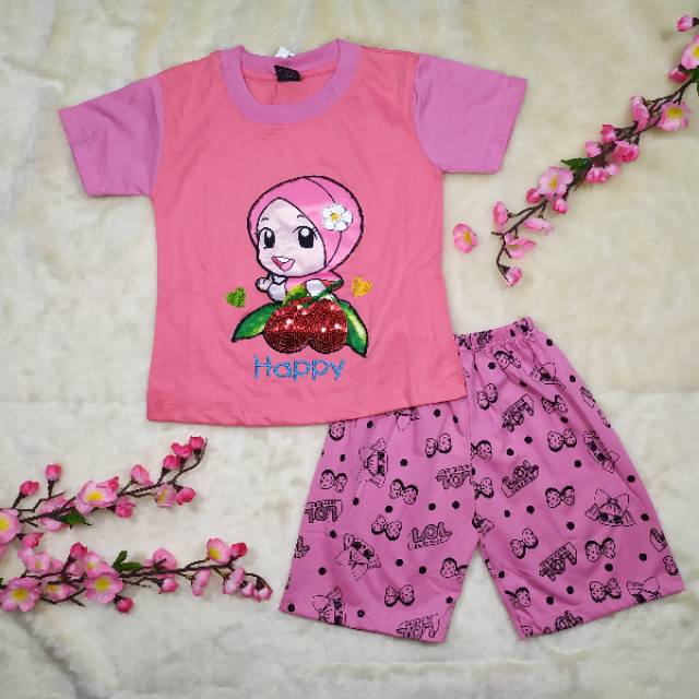 Ss#294 Baju Setelan Anak Perempuan size 6-10tahun Led Nyala Motif Catur / Pakaian Anak Perempuan