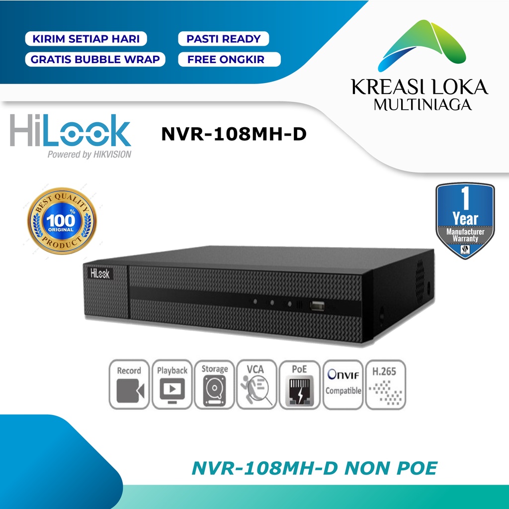 NVR CCTV 8 Channel HILOOK HIKVISION 8CH  NVR 108MH-D 108MHD