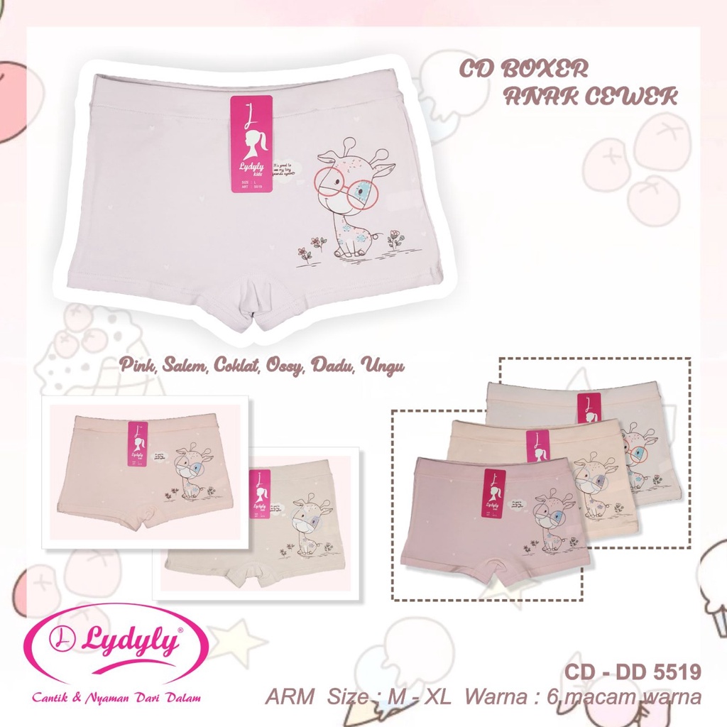 BOXER ANAK CEWEK LYDYLY DD 519 DD-808 CD PEREMPUAN MURAH PAKAIAN DALAM